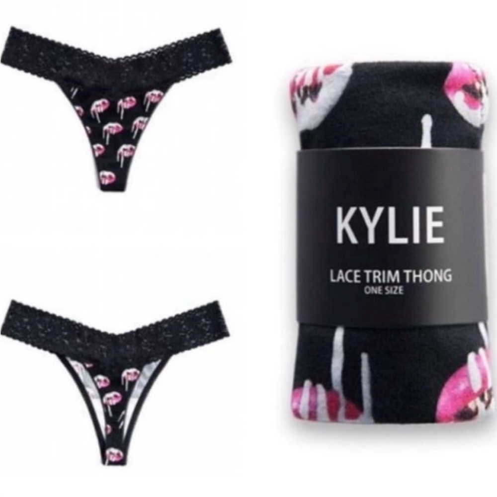 NWT One Kylie Jenner Lace Trim Thong- Sizes from 2 to 12- Kylie Cosmetics Brand
